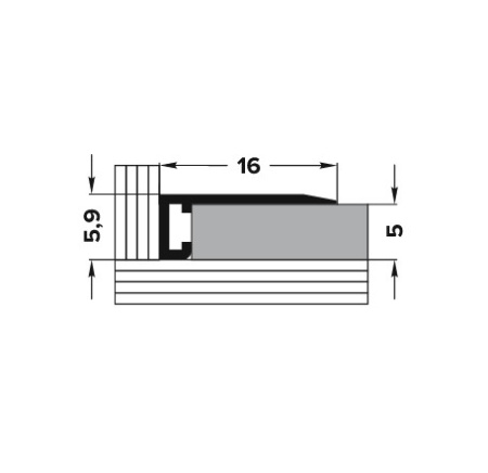 Апл 01.2700.042л Антиплинтус 5,9х16 мм, алюминий анодированный, цвет шампань, длина 2700 мм