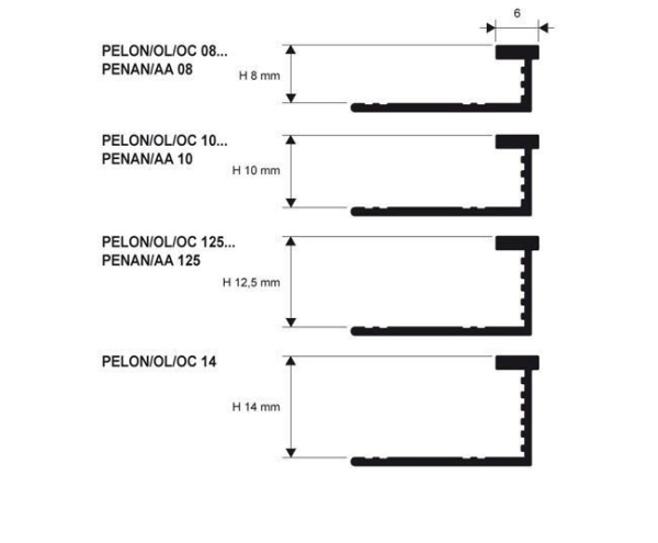 PELOL 125 Профиль для полов PROELEGANT H= 12,5 мм, латунь блестящая, цвет золото, длина 2700 мм
