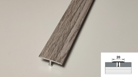 ЛС 10.2700.24822 Т-образный профиль 20х8,5 мм, алюминий ламинированный, цвет дуб альба длина 2700 мм