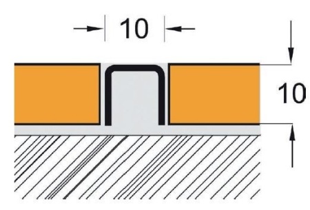 U 10 EP 270 AiSi304 П-образный профиль 10х10 мм, полированная сталь марки AiSi 304, длина 2700 мм