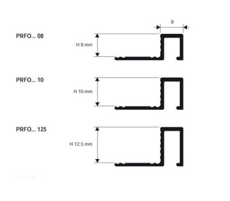 PRFON 125 - Профиль для пола PROFINAL H= 12,5 мм, латунь натуральная, цвет золото, длина 2700 м
