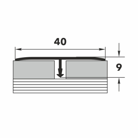 Т 40-1.2700.089 Т-образный порог 40 мм, алюминий ламинированный, цвет клён белёный, длина 2700 мм