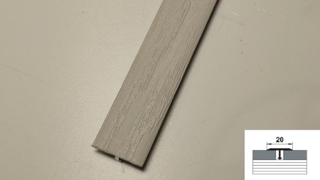 ЛС 10.2700.4041 Т-образный профиль 20х8,5 мм, алюминий ламинирован, цвет секвойя какао длина 2700 мм