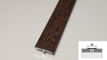 ЛС 10.2700.24021 Т-образный профиль 20х8,5 мм, алюминий ламин, цвет танзанский венге, длина 2700 мм