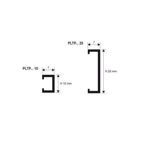 PLTPTS 25 П-образный профиль PROLISTEL P ALL H= 25 мм, алюминий крацовов, цвет титан, длина 2700 мм
